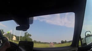 Van in a field